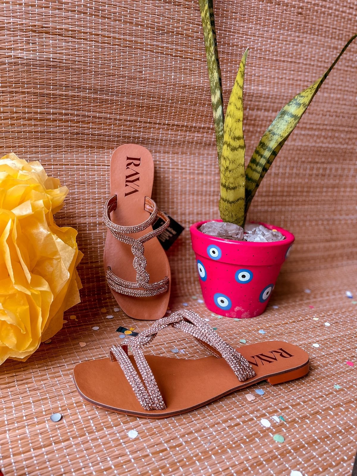 Tamanco Feminino Strass Raya CHF8018 Rose