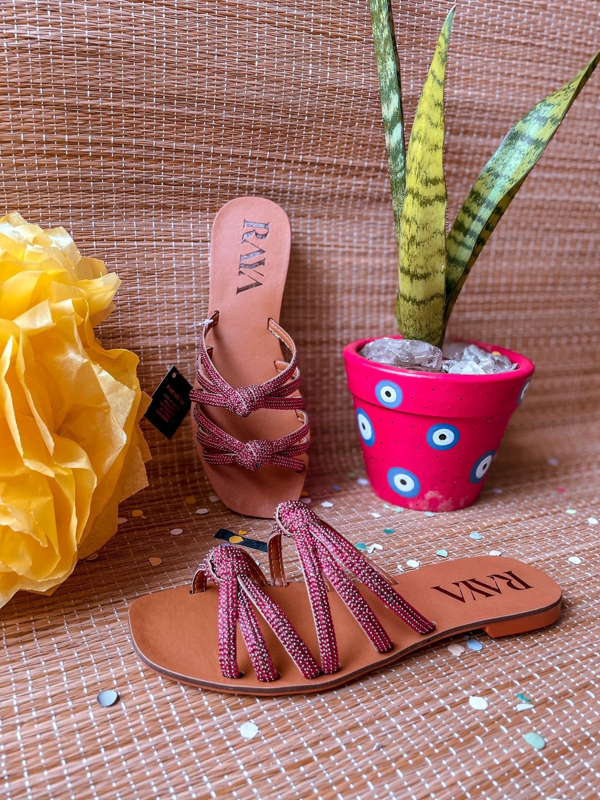 Tamanco Feminino Strass Raya CHF8019 Rosa