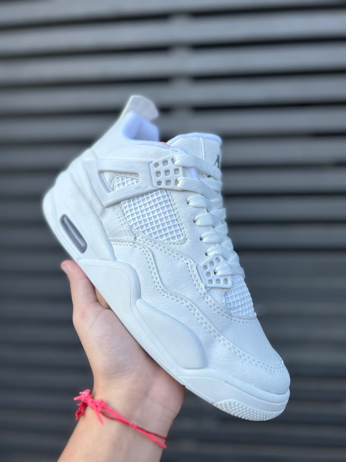 Tênis Botinha Air Jordan 4 Premium Masculino Branco/Branco - Image 3
