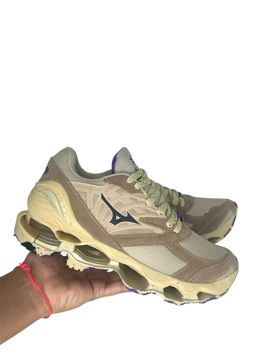 Tênis Wave Prophecy LS Flor de Lotus Masculino Mizuno Bege - Image 4
