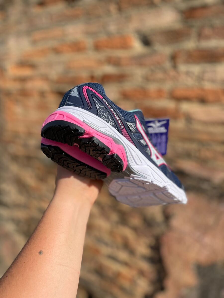 Tênis Wave Nirvana 9 Feminino Mizuno Azul/Rosa - Image 2