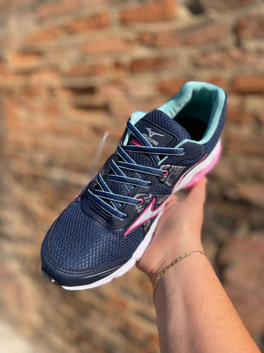 Tênis Wave Nirvana 9 Feminino Mizuno Azul/Rosa - Image 3