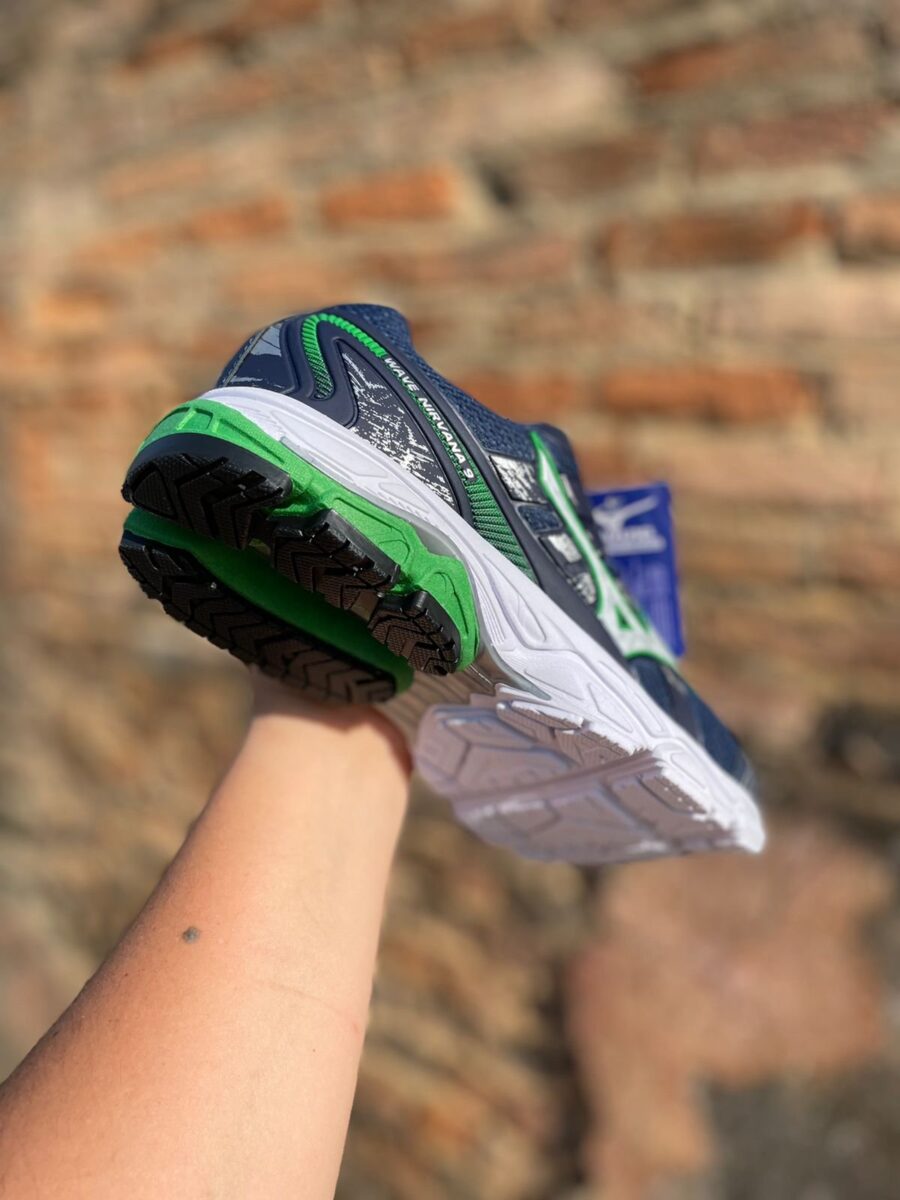 Tênis Wave Nirvana 9 Masculino Mizuno Azul/Verde - Image 2