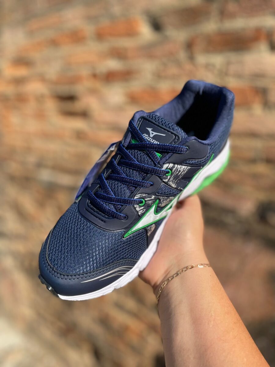 Tênis Wave Nirvana 9 Masculino Mizuno Azul/Verde - Image 3