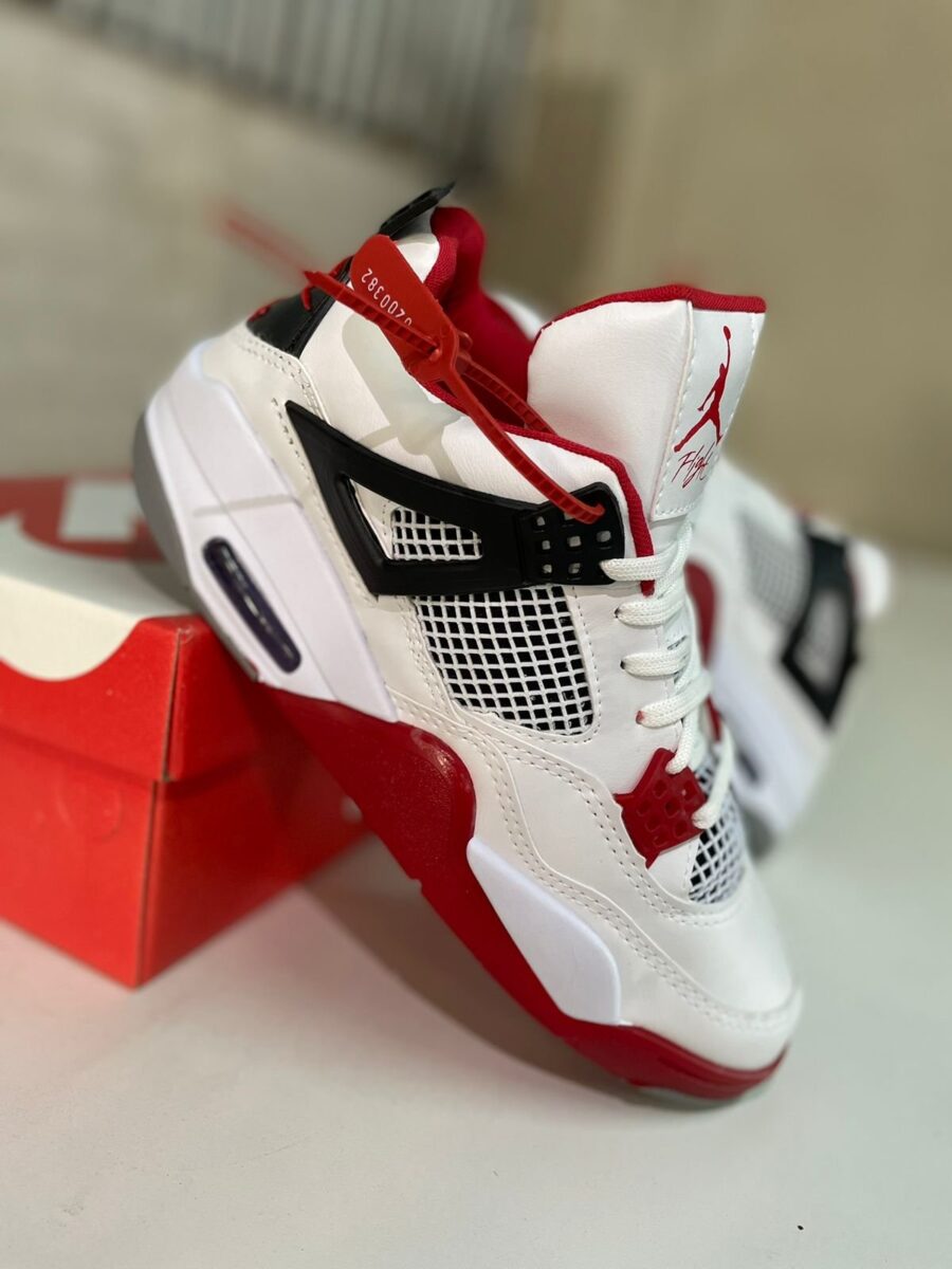 Tênis Botinha Air Jordan 4 Premium Masculino Branco/Vermelho